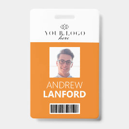 Tarjeta De Identificación Placa de nombre de empleado | Logotipo y color per