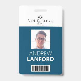 Tarjeta De Identificación Placa de nombre de empleado | Logotipo y color per