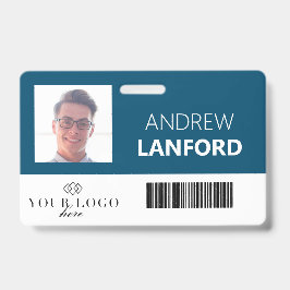 Tarjeta De Identificación Placa de nombre de empleado | Logotipo y color per