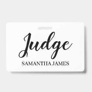 Tarjeta De Identificación Placa de nombre de juez