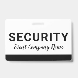 Tarjeta De Identificación Placa de nombre de la empresa del personal de segu