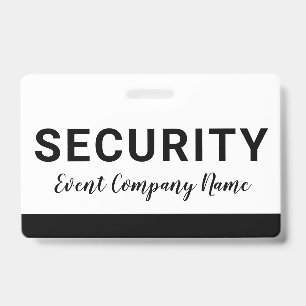 Tarjeta De Identificación Placa de nombre de la empresa del personal de segu