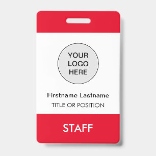 Tarjeta De Identificación Placa de nombre del empleado con logotipo de la em