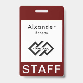 Tarjeta De Identificación Placa de nombre del personal con logotipo personal