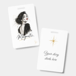 Tarjeta De Identificación Placa de nombre personalizada | Magnética vertical