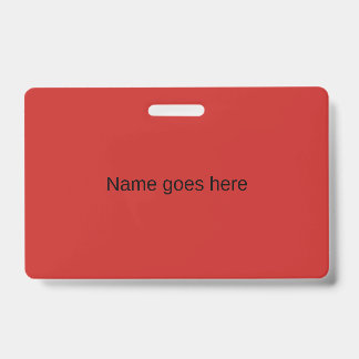Tarjeta De Identificación Placa de nombre roja