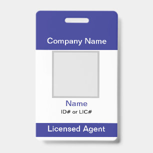 Tarjeta De Identificación Placa de Nombre Seguro Básico o Inmobiliaria