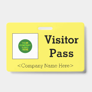 Tarjeta De Identificación Placa de "Pase de Visitante" simple