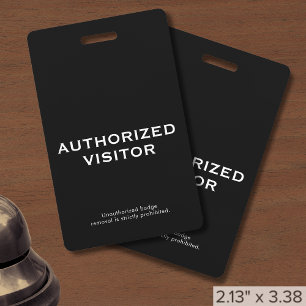 Tarjeta De Identificación Placa de Visitante Autorizado Profesional