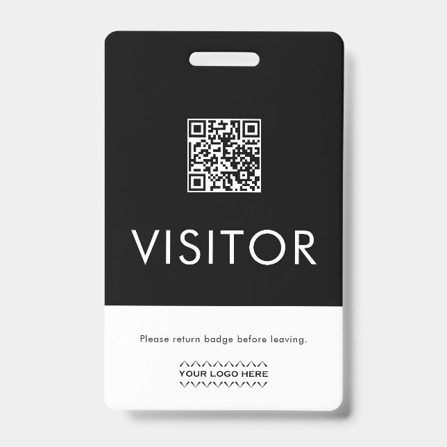 Tarjeta De Identificación Placa de visitante de código QR personalizada (Parte frontal)