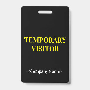 Tarjeta De Identificación Placa elegante de "VISITANTE TEMPORAL"
