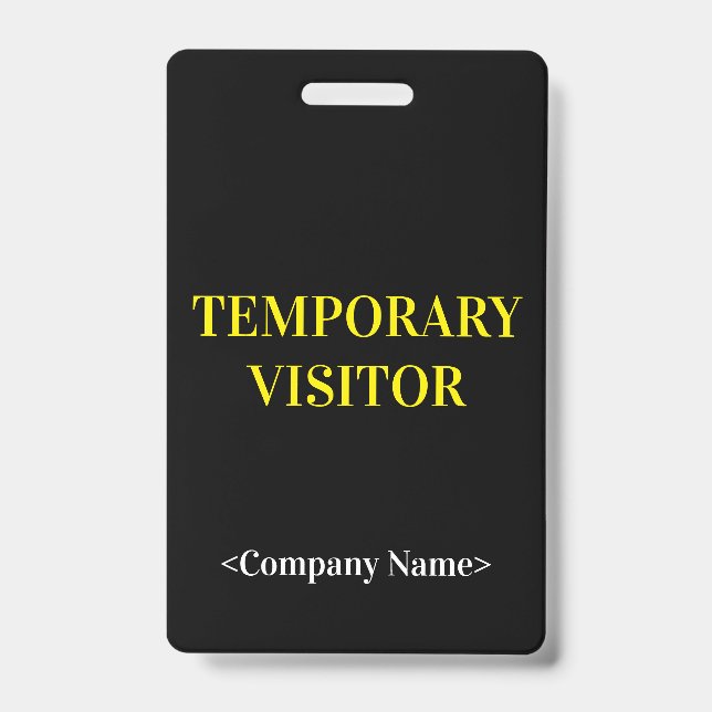 Tarjeta De Identificación Placa elegante de "VISITANTE TEMPORAL" (Parte frontal)
