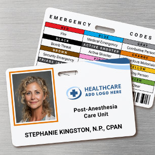 Tarjeta De Identificación Placa identificativa con foto de empleado del hosp