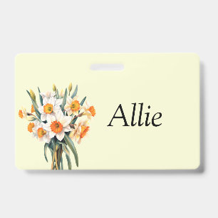 Tarjeta De Identificación Placa personalizable de narciso
