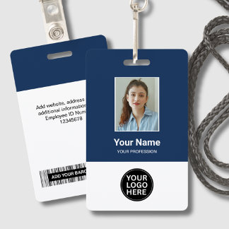 Tarjeta De Identificación Placa personalizada con foto de empleado y logotip