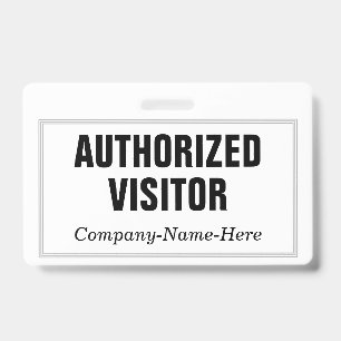 Tarjeta De Identificación Placa "VISITANTE AUTORIZADO" sencilla y elegante