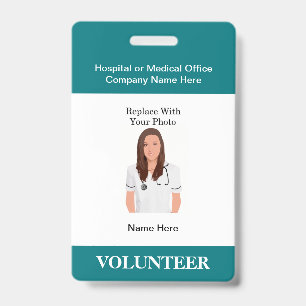 Tarjeta De Identificación Placas de identificación con foto para voluntarios