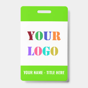 Tarjeta De Identificación Placas personalizadas de negocio con nombre, logot
