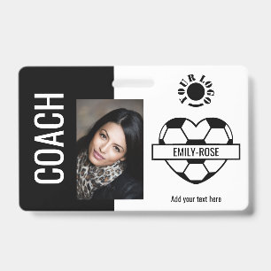 Tarjeta De Identificación Plantilla de código de barras de logotipo de foto