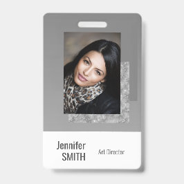 Tarjeta De Identificación Plantilla de código de barras simple para logotipo