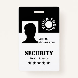 Tarjeta De Identificación Plantilla de código de logotipo de fotos en blanco