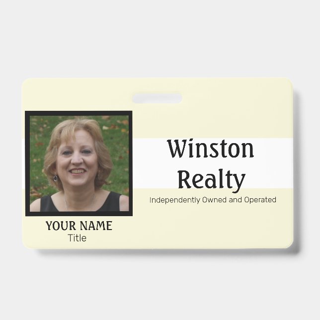 Tarjeta De Identificación PLANTILLA DE distintivo comercial con ID de foto (Anverso)