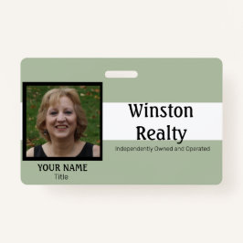 Tarjeta De Identificación PLANTILLA DE distintivo comercial con ID de foto