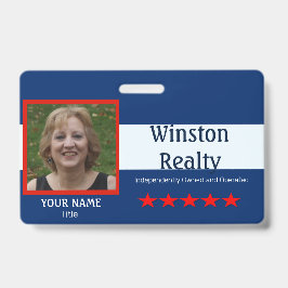 Tarjeta De Identificación PLANTILLA de distintivo comercial con ID de foto R