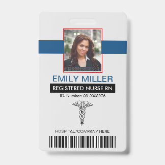 Tarjeta De Identificación Plantilla de foto de caduceo de enfermera registra