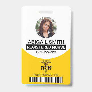 Tarjeta De Identificación Plantilla de foto de caduceo de enfermera registra