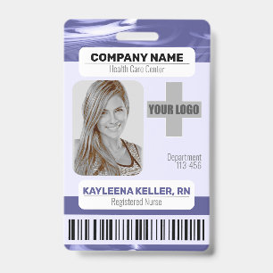 Tarjeta De Identificación Plantilla de foto de identificación de código de b