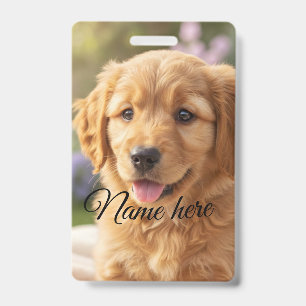 Tarjeta De Identificación Plantilla de foto de nombre de mascota simple mini