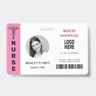 Tarjeta De Identificación Plantilla de foto ID de enfermera de cuidados para