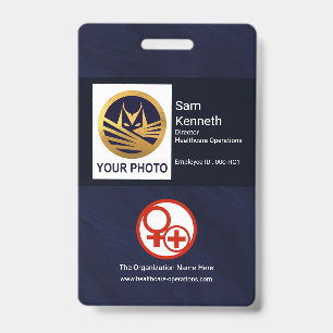 Tarjeta De Identificación Plantilla de foto minimalista de cuidado de salud