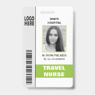 Tarjeta De Identificación Plantilla de identificación con logotipo de enferm