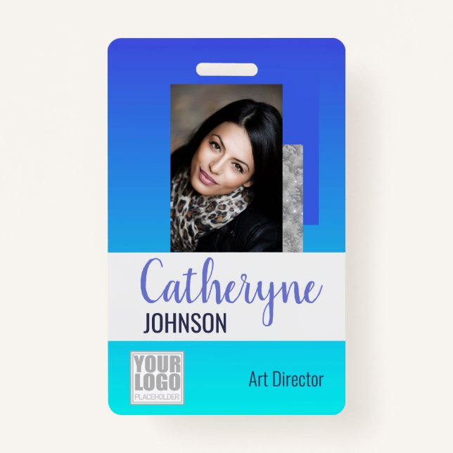 Tarjeta De Identificación Plantilla de identificación de código de barras de (Anverso)