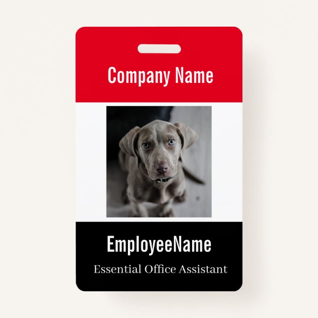 Tarjeta De Identificación Plantilla de identificación de empleado fotográfic (Anverso)