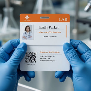 Tarjeta De Identificación Plantilla de identificación de laboratorio persona