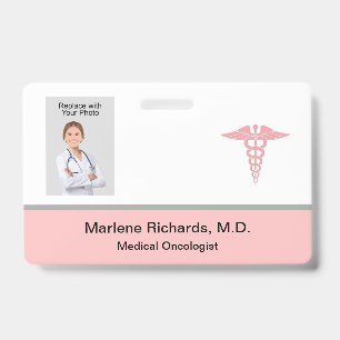 Tarjeta De Identificación Plantilla de identificación médica de Oncólogo