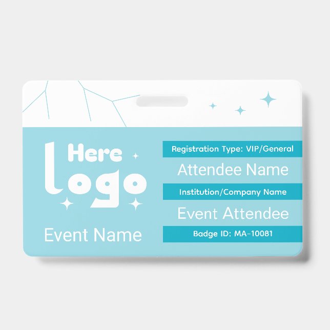 Tarjeta De Identificación Plantilla de Insignia de Evento (Parte frontal)