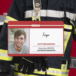Tarjeta De Identificación Plantilla de la estación de bomberos de voluntario