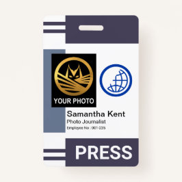 Tarjeta De Identificación Plantilla de la fotografía de la columna de la fra