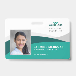 Tarjeta De Identificación Plantilla de logotipo de empresa Foto de empleado 