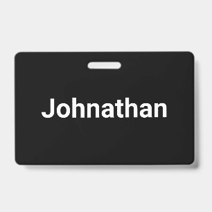 Tarjeta De Identificación Plantilla de nombre simple en blanco y negro