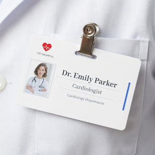 Tarjeta De Identificación Plantilla de placa de identificación de médico per