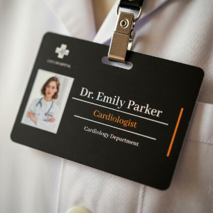 Tarjeta De Identificación Plantilla de placa de identificación de médico per