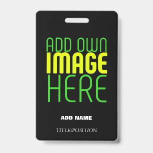 TARJETA DE IDENTIFICACIÓN PLANTILLA DE TEXTO DE IMAGEN NEGRA SIMPLE EDITABLE