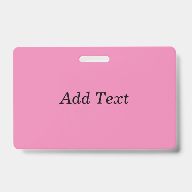 Tarjeta De Identificación Plantilla de texto personalizable rosa (Parte frontal)