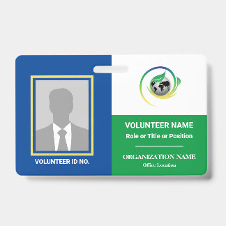 Tarjeta De Identificación Plantilla de voluntariado de foto en cualquier col