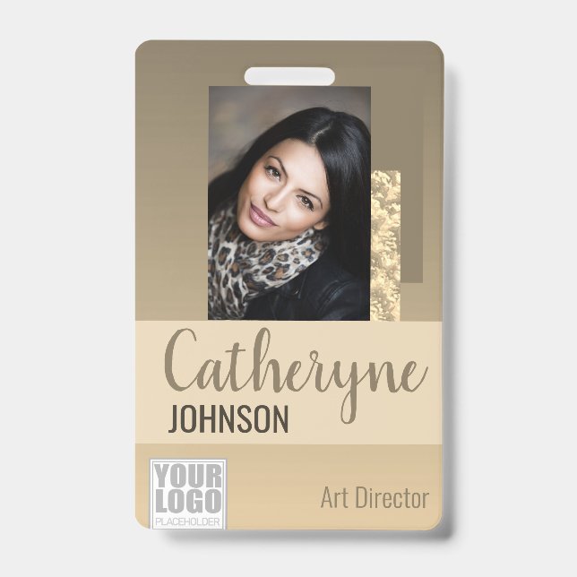 Tarjeta De Identificación Plantilla fotográfica de identificación de código  (Front)